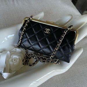 New Chanel Clutch with Gold Chain Full Set